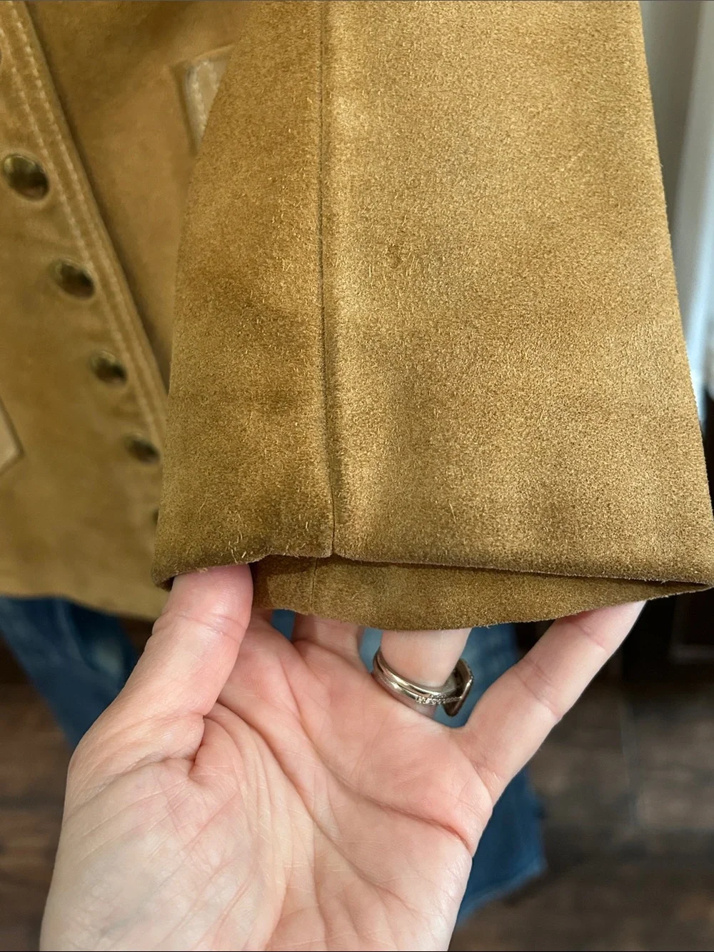 Suede Long Coat - Tan Women's Jacket
